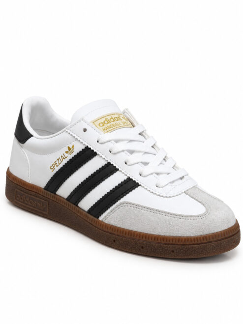 Kadın Retro Süet Bağcıklı Casual Sneaker Spor Ayakkabı - Beyaz Siyah Buz