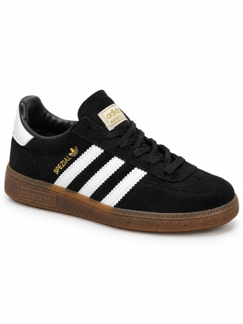 Kadın Retro Süet Bağcıklı Casual Sneaker Spor Ayakkabı - Siyah Beyaz