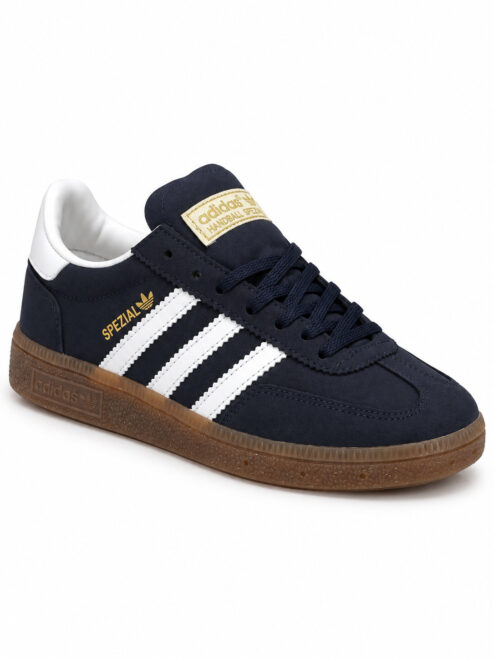 Kadın Retro Süet Bağcıklı Casual Sneaker Spor Ayakkabı - Lacivert Beyaz