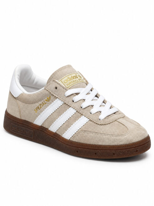 Kadın Retro Süet Bağcıklı Casual Sneaker Spor Ayakkabı - Bej Beyaz