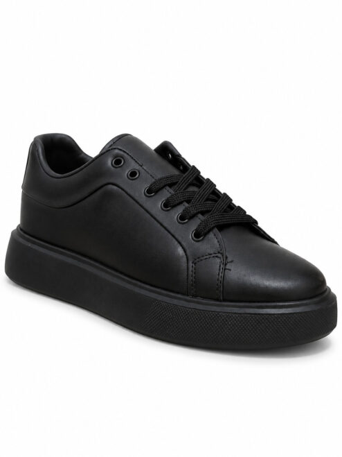 Unisex Siyah Bağcıklı Casual Sneaker Spor Ayakkabı