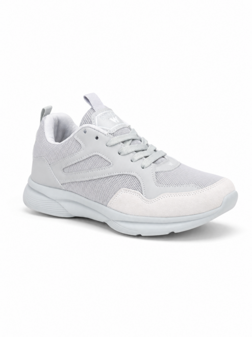 Buz Rengi Nefes Alabilen Kumaş Faylon Taban Bağcıklı Sneaker