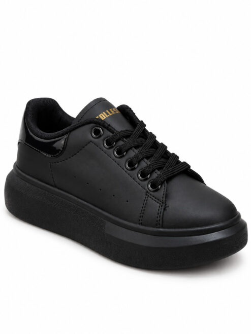 Kadın Siyah Bağcıklı Casual Sneaker Spor Ayakkabı