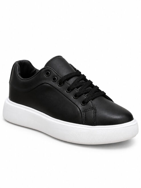 Unisex Siyah Bağcıklı Casual Sneaker Spor Ayakkabı