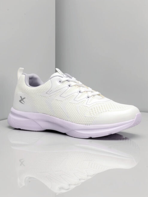 Beyaz Nefes Alabilen Kumaş Faylon Taban Bağcıklı Sneaker