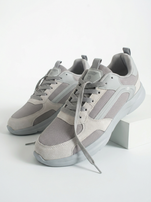 Buz Rengi Nefes Alabilen Kumaş Faylon Taban Bağcıklı Sneaker